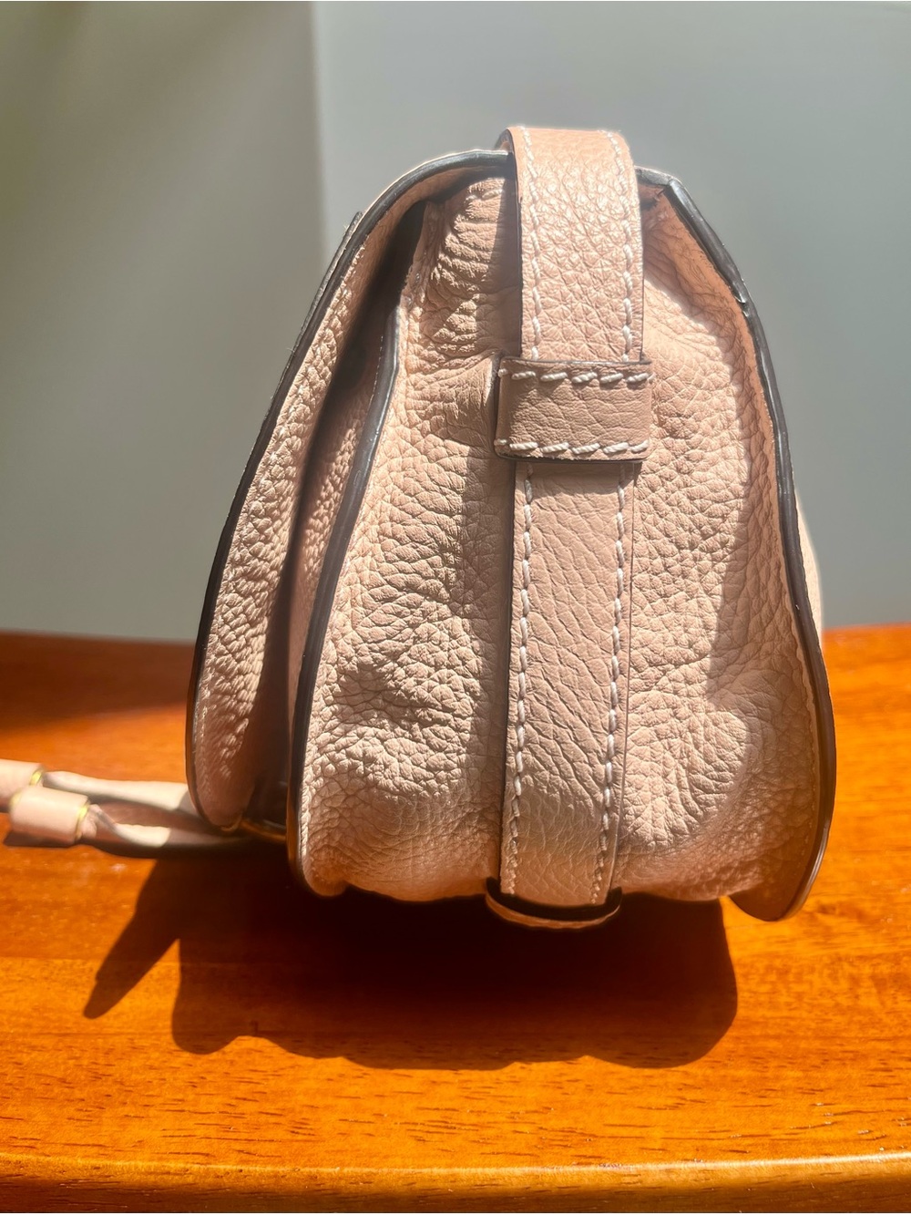 Chloe Marcie Small Pebbled Leather Crossbody in Dusty Pink with dust bag - Picture 7 of 11